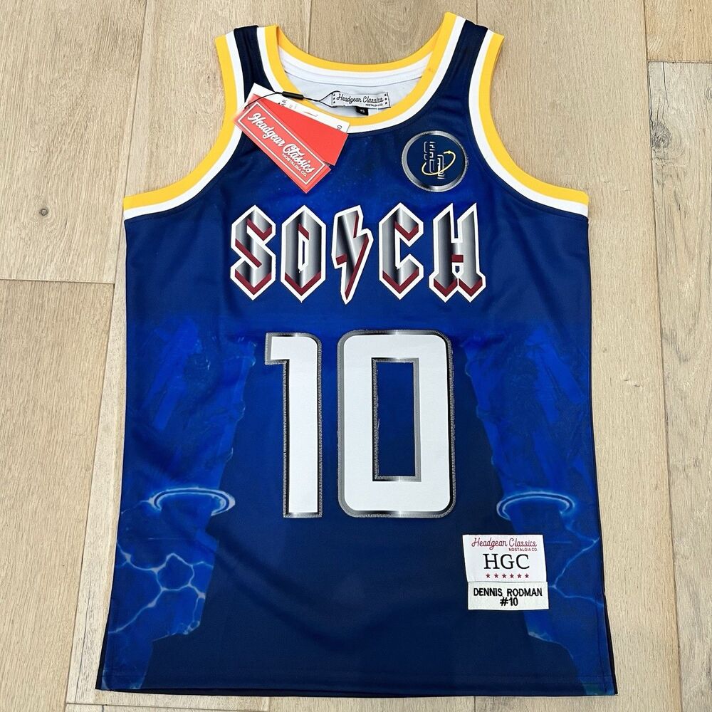 Headgear Classics Dennis Rodman Alternate High School  Basketball Jersey Sz XS